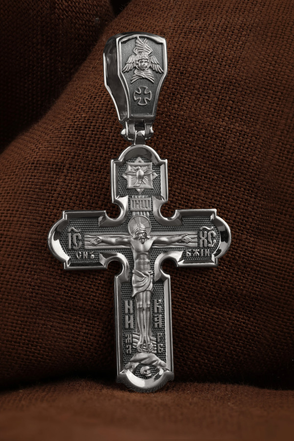 Крест из белого золота 585 пробы