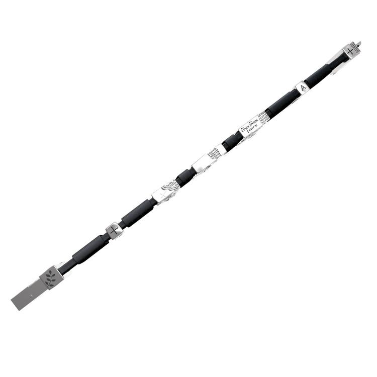 Браслет из белого золота 585 пробы c кожаным шнурком