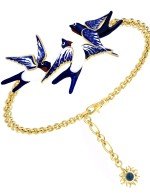 Браслет из лимонного золота c эмалью и топазом London