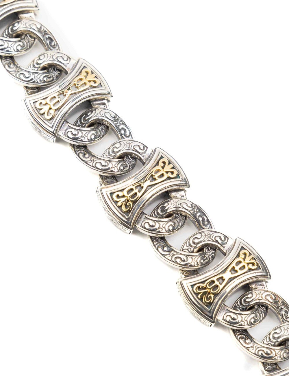 Браслет из серебра и золота c рубином