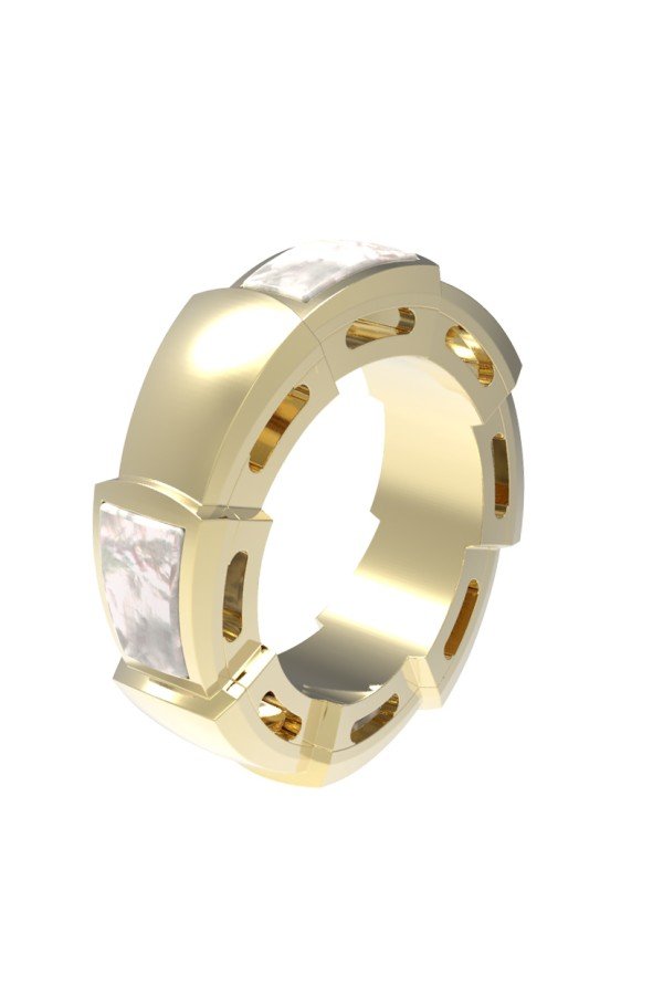 Подвеска из лимонного золота c перламутром