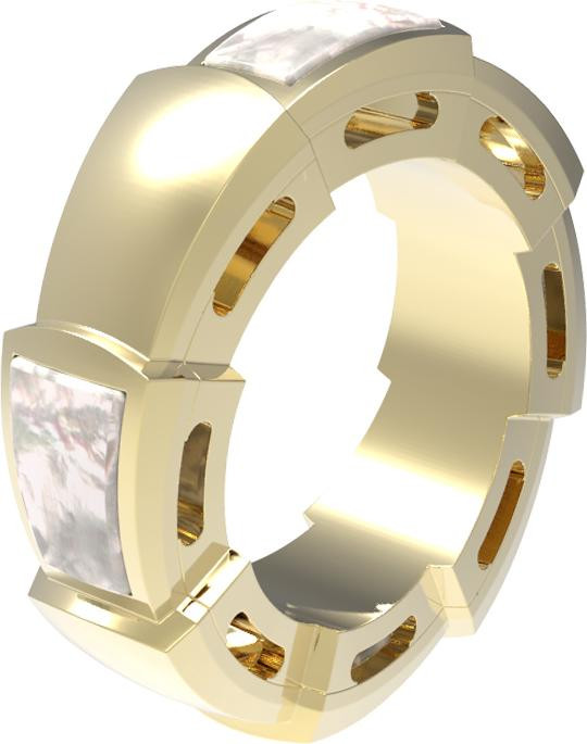 Подвеска из лимонного золота 585 пробы c перламутром