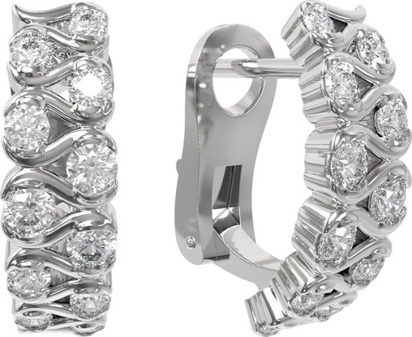 Серьги из белого золота c бриллиантами