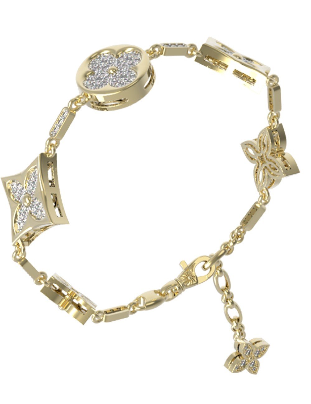 Браслет из лимонного золота c бриллиантами