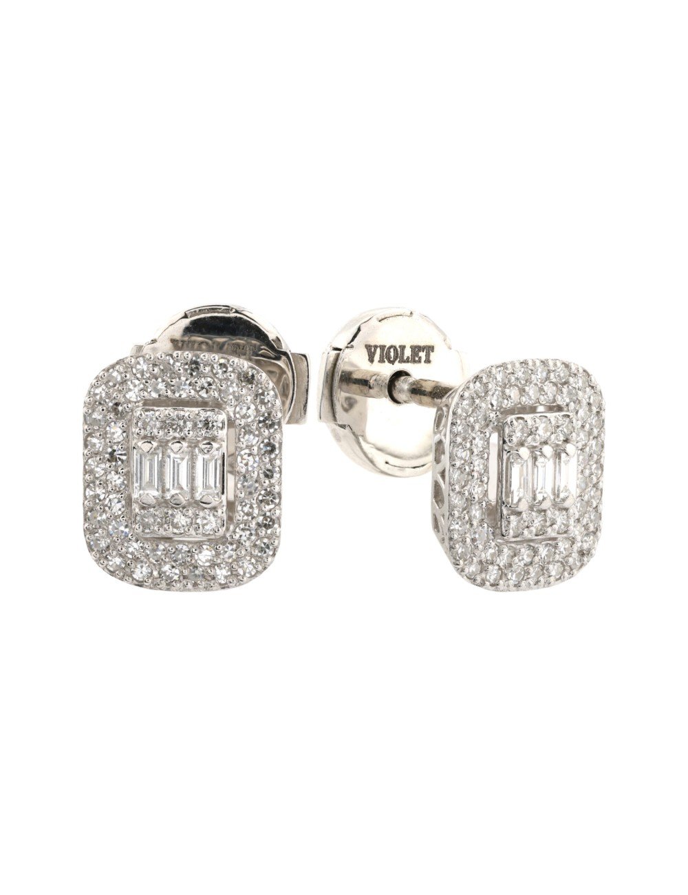 Серьги из белого золота c бриллиантами