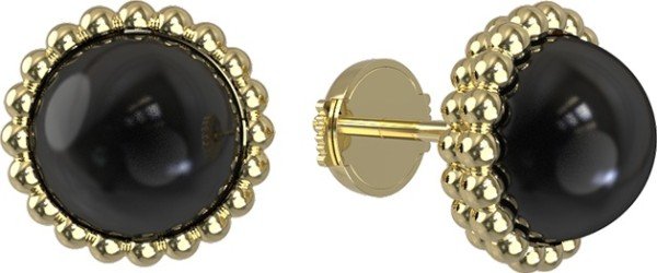Серьги из лимонного золота c ониксом