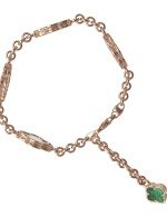 Браслет из золота c малахитом и перламутром