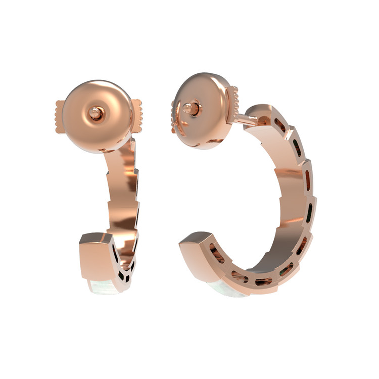 Серьги из красного золота 585 пробы c перламутром