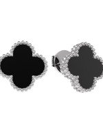 Серьги из белого золота c ониксом