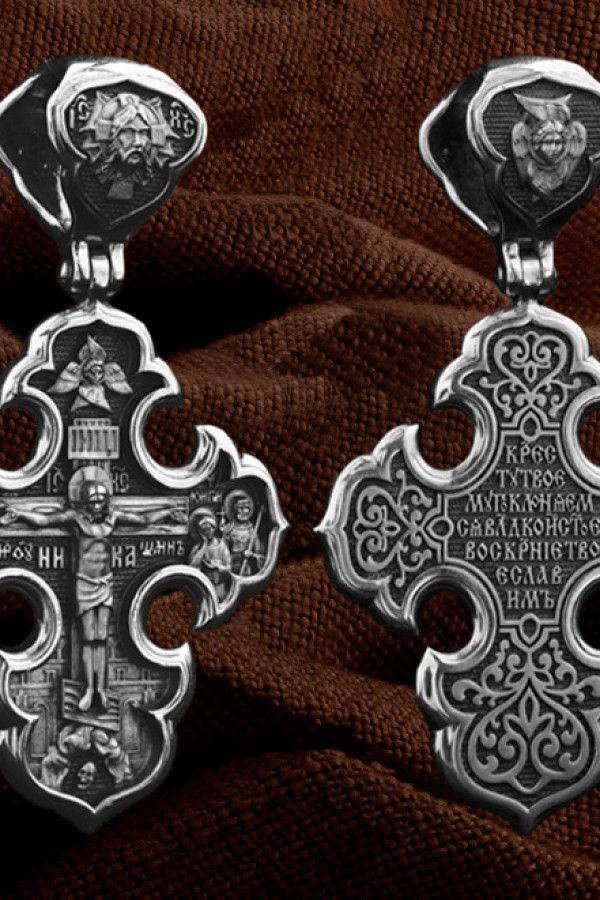 Крест из белого золота 585 пробы