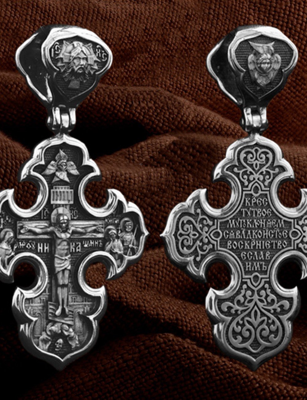 Крест из белого золота