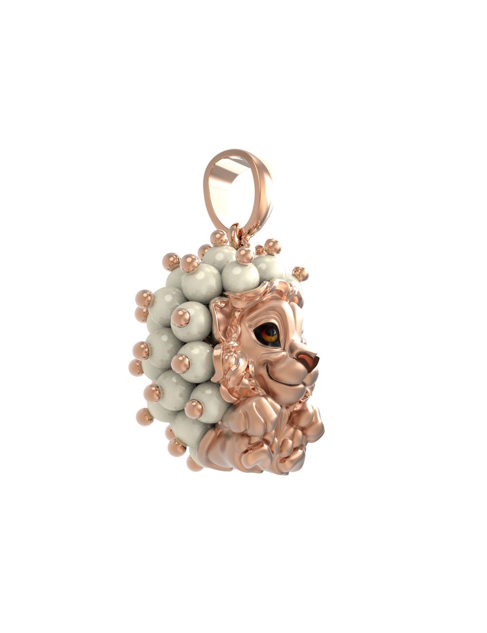 Подвеска из золота c эмалью и жемчугом