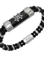 Браслет из белого золота c бриллиантами и ониксом