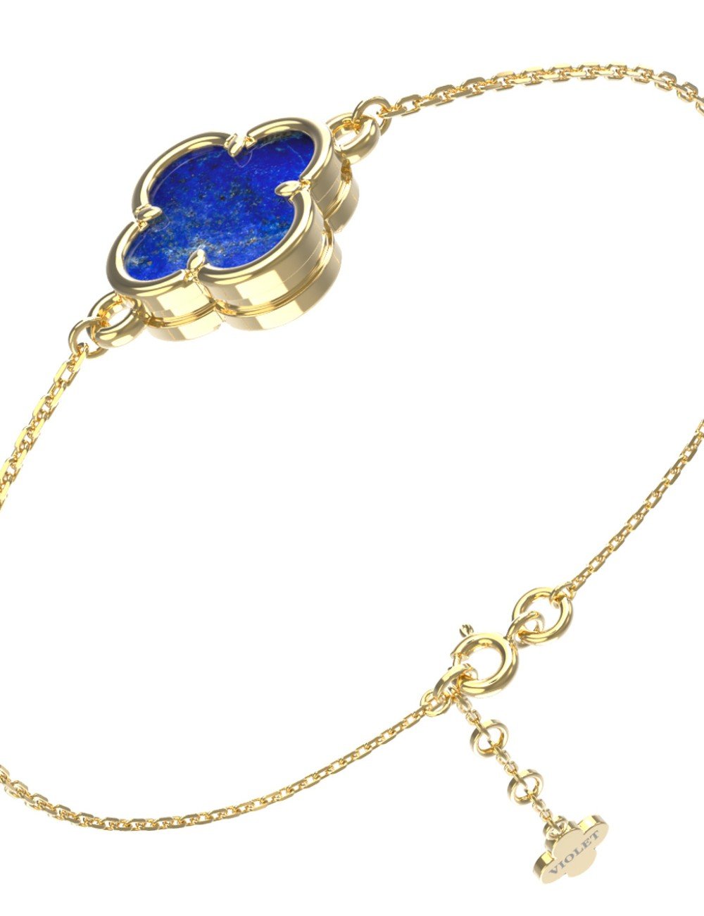 Браслет из лимонного золота c лазуритом