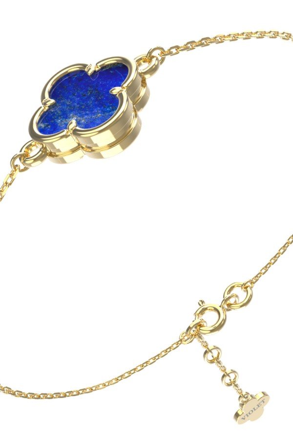 Браслет из лимонного золота c лазуритом