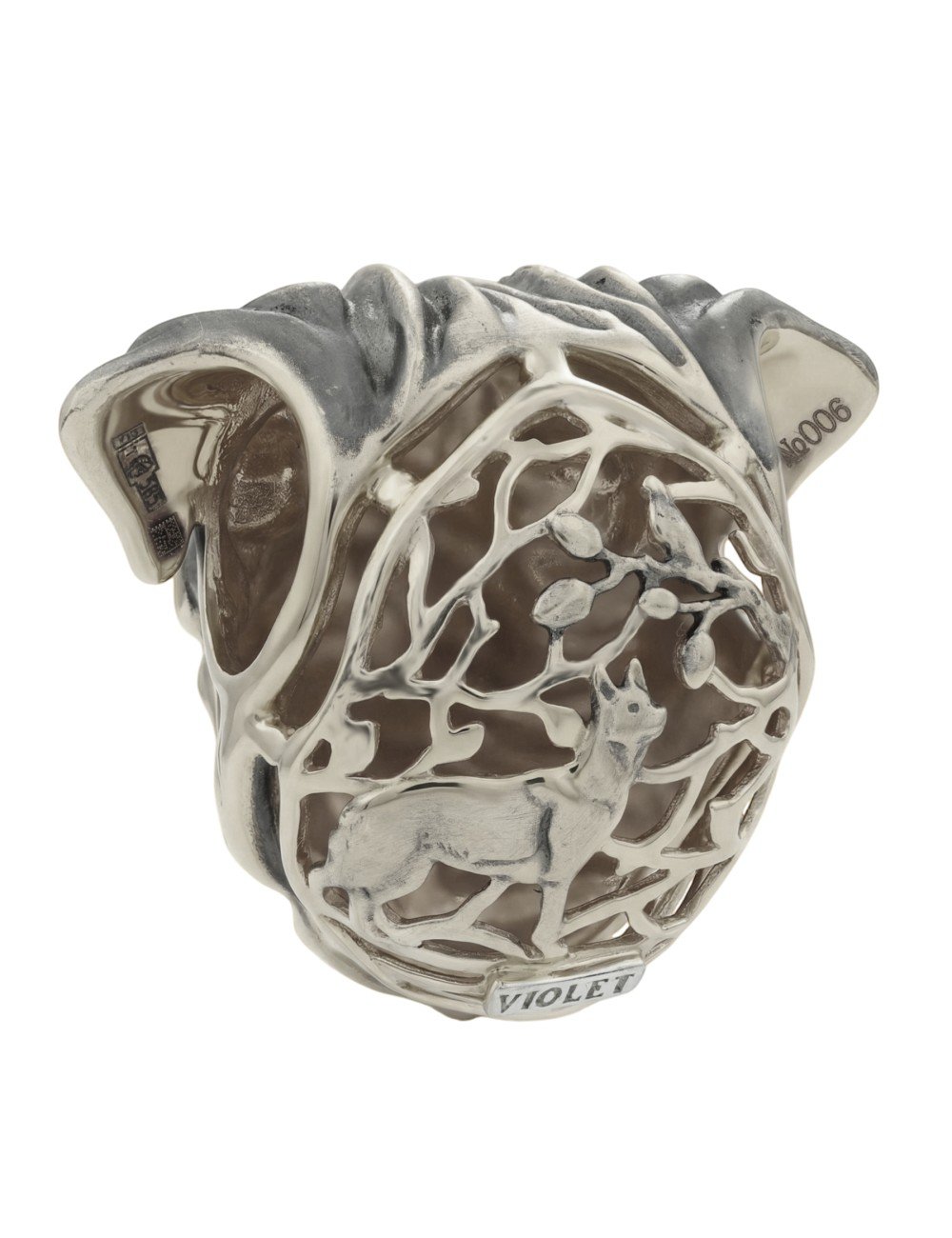 Подвеска из белого золота c эмалью