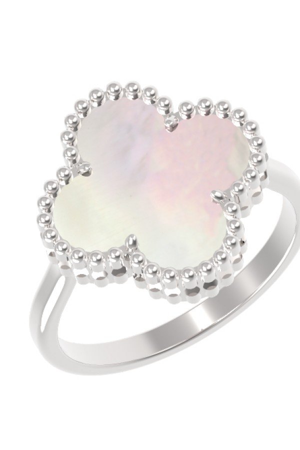 Кольцо из белого золота c перламутром