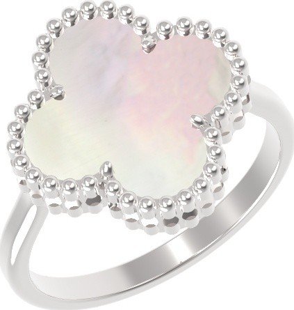 Кольцо из белого золота c перламутром