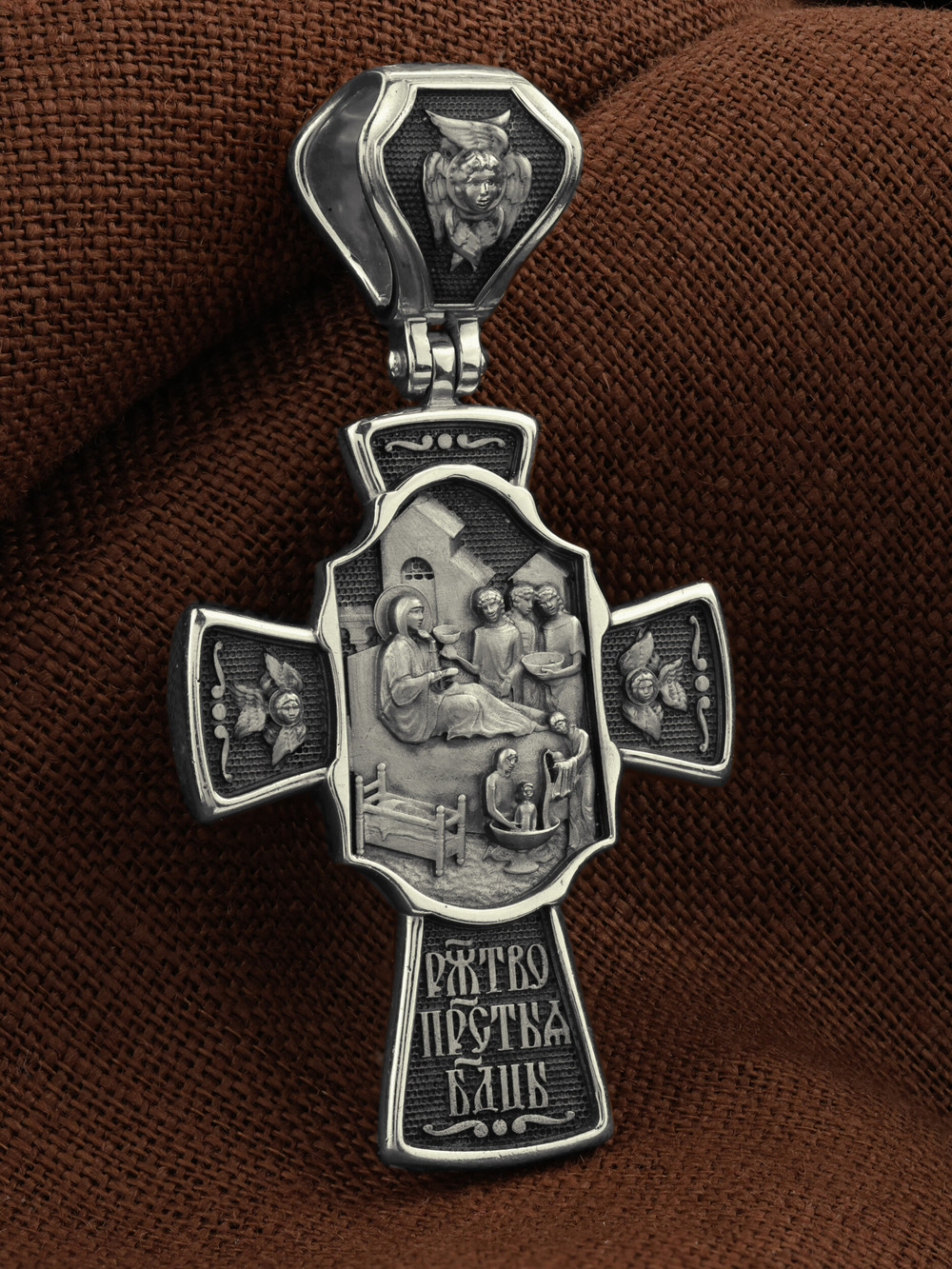 Крест из белого золота 585 пробы