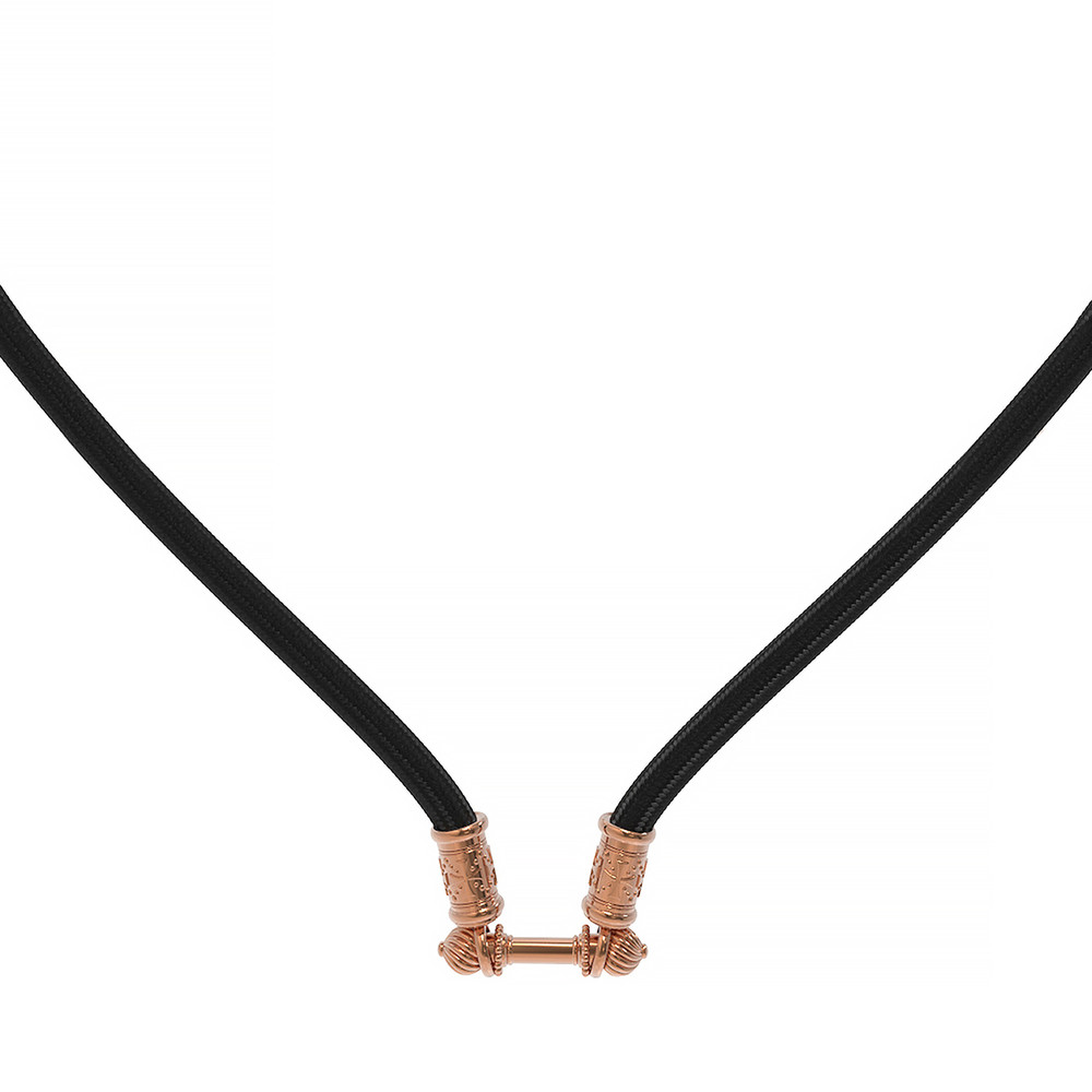 Цепь-шнурок шелк из красного золота 585 пробы c шёлковым шнурком