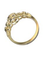 Кольцо из лимонного золота c бриллиантами