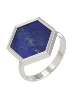 Кольцо из белого золота c лазуритом