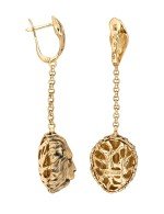 Серьги из золота 585 пробы c эмалью