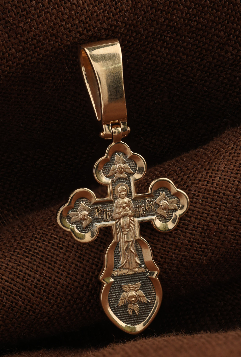 Крест из красного золота 585 пробы