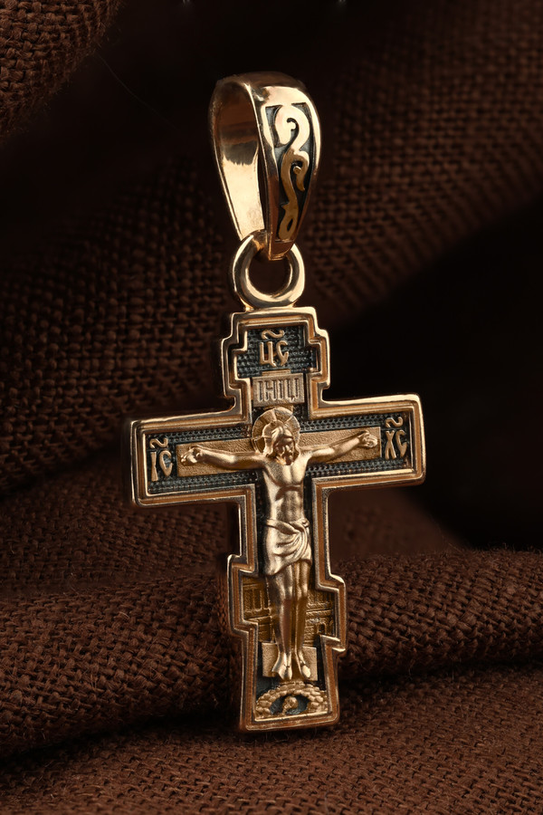 Крест из красного золота 585 пробы