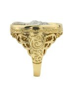 Кольцо из лимонного золота c эмалью