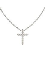 Крест из белого золота c бриллиантами