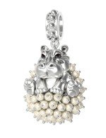 Подвеска из белого золота c эмалью и жемчугом