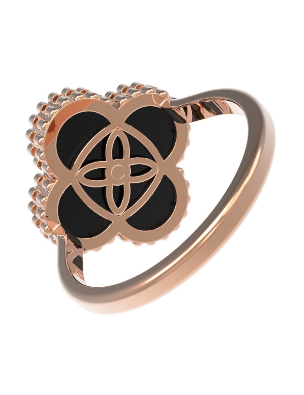 Кольцо из золота c бриллиантами и ониксом