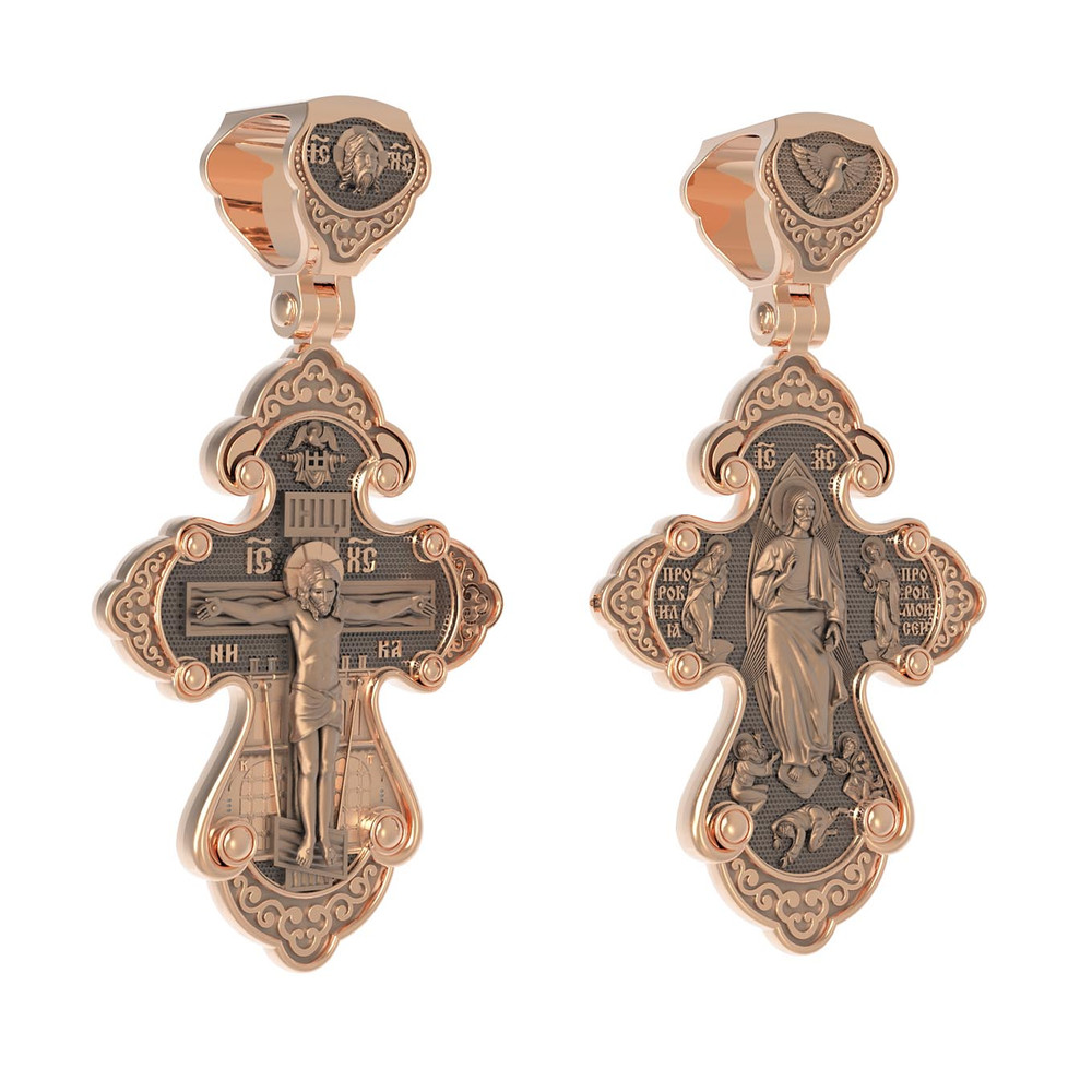 Крест из красного золота 585 пробы