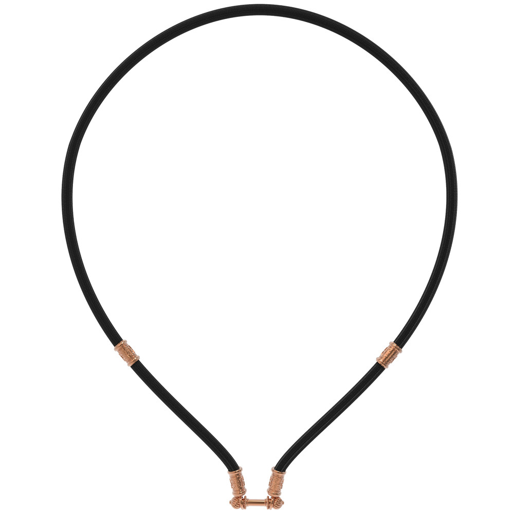 Цепь-шнурок шелк из красного золота 585 пробы c шёлковым шнурком