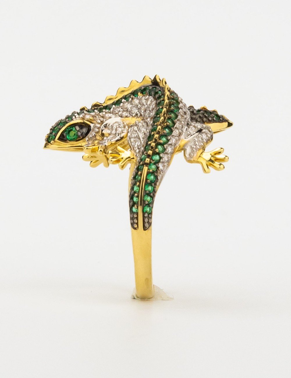 Кольцо из лимонного золота c фианитом