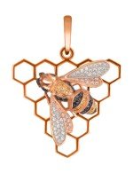 Подвеска из золота c эмалью и фианитом