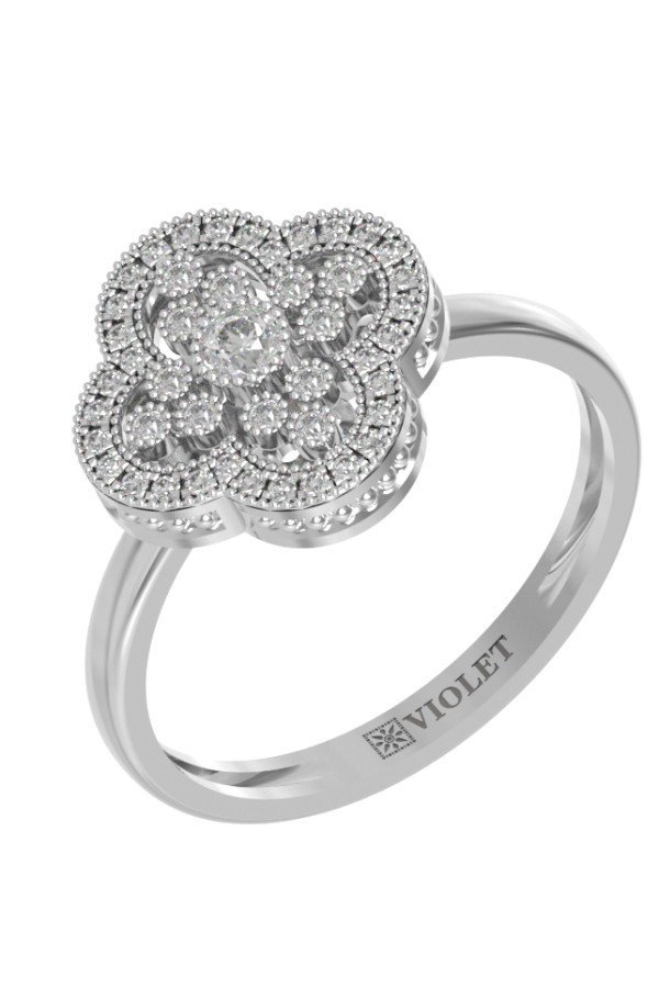 Кольцо из белого золота c бриллиантами