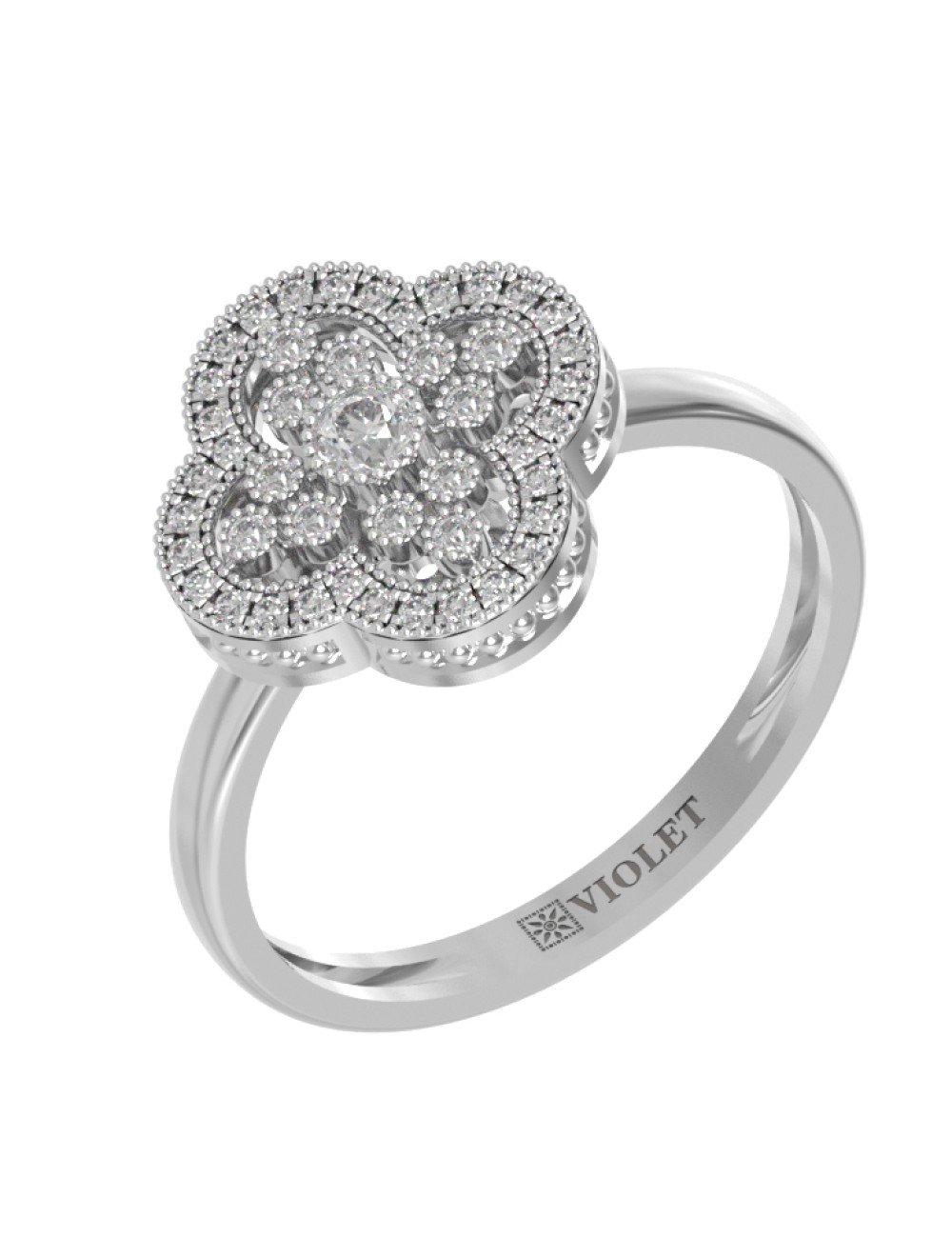 Кольцо из белого золота c бриллиантами