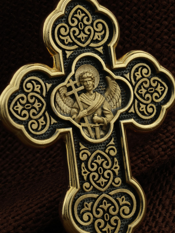 Крест из лимонного золота 585 пробы