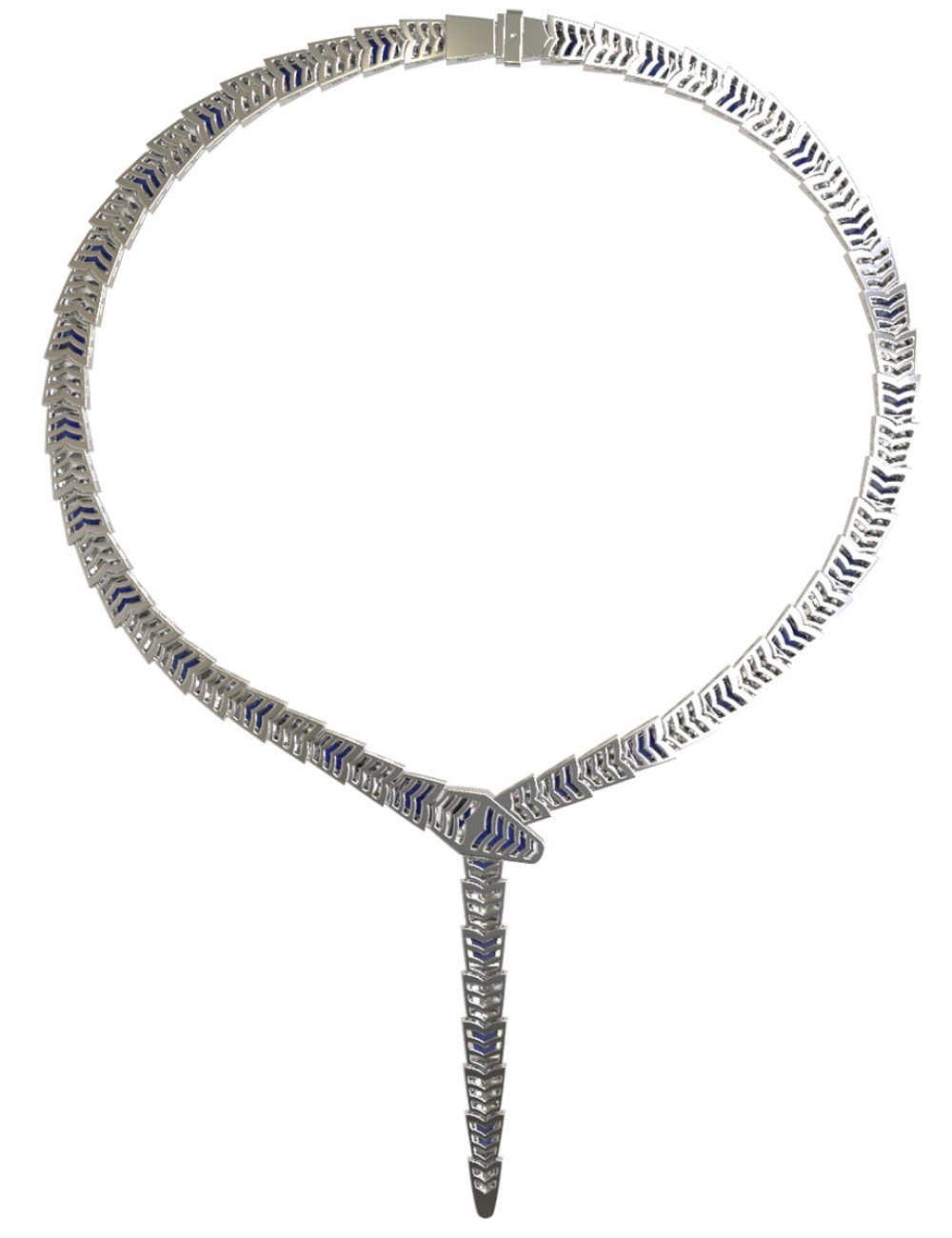 Колье из белого золота c бриллиантами и лазуритом