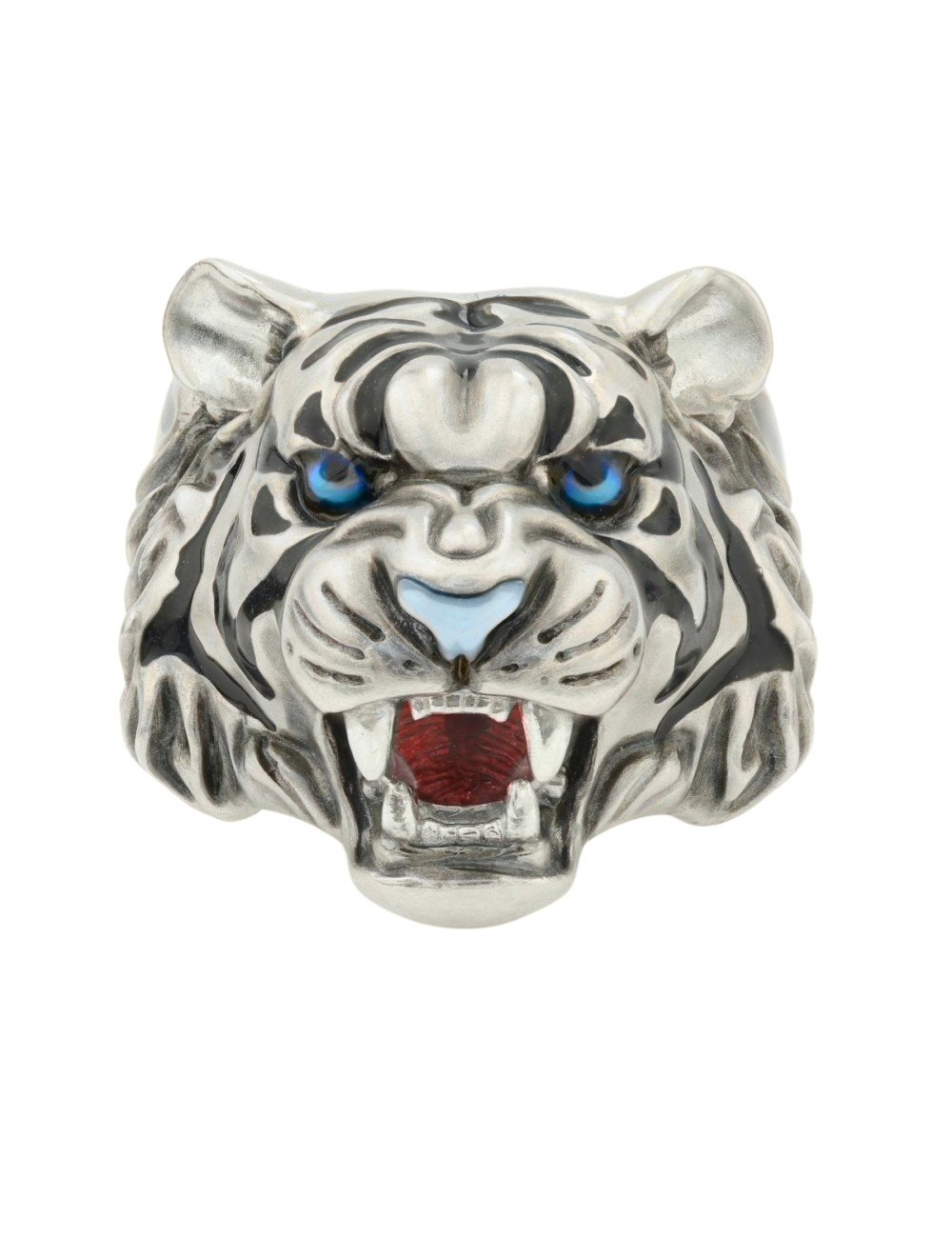 Кольцо из белого золота c эмалью