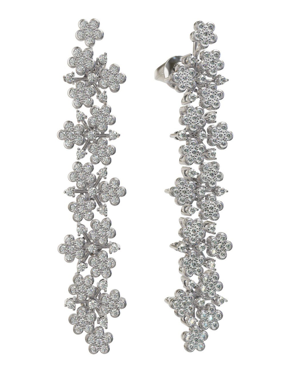 Серьги из белого золота c бриллиантами