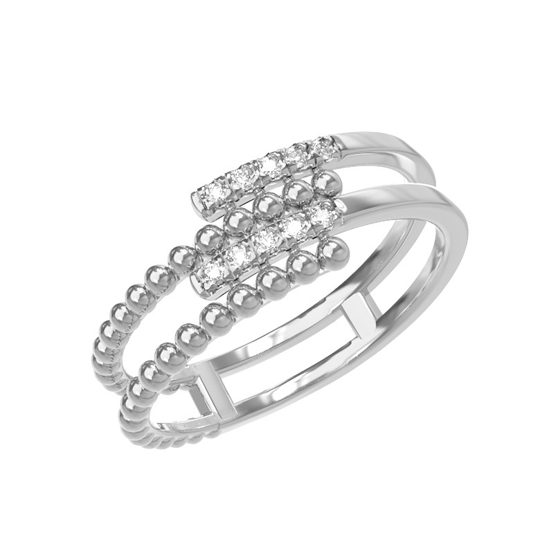 Кольцо из белого золота 585 пробы c бриллиантами