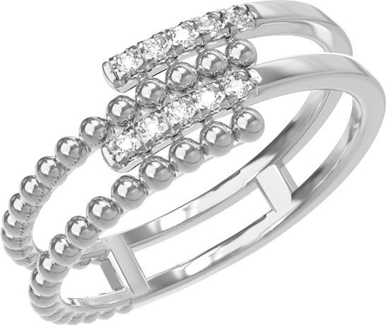 Кольцо из белого золота 585 пробы c бриллиантами