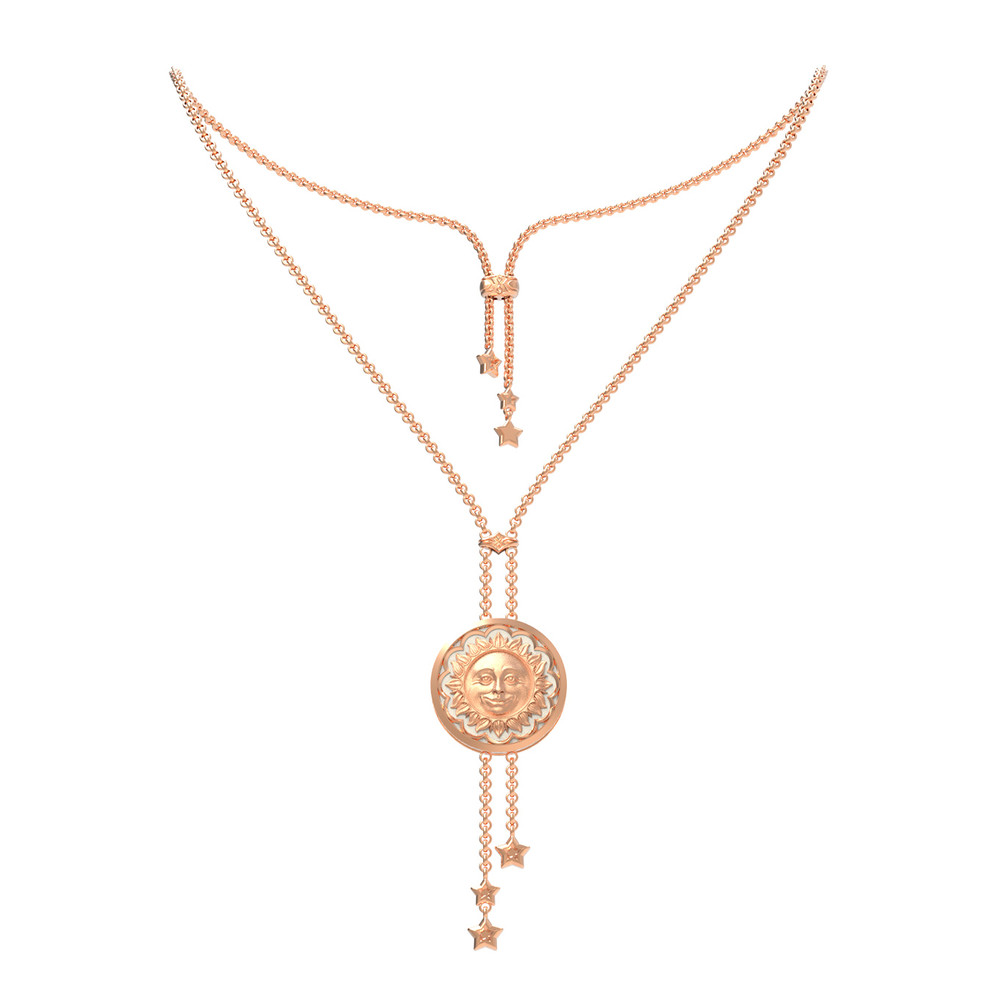 Колье из красного золота 585 пробы c ониксом и перламутром