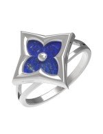 Кольцо из белого золота c лазуритом