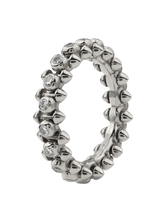 Кольцо из белого золота 585 пробы c бриллиантами