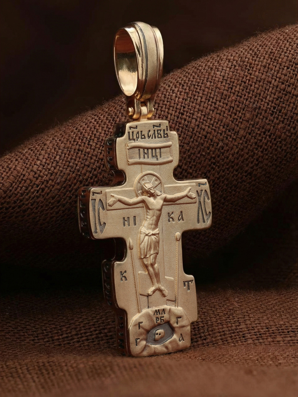 Крест из красного золота 585 пробы