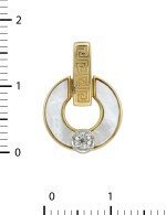 Подвеска из лимонного золота c бриллиантами и перламутром